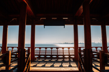 Yeongildae traditional pavilion and sea in Pohang, Korea