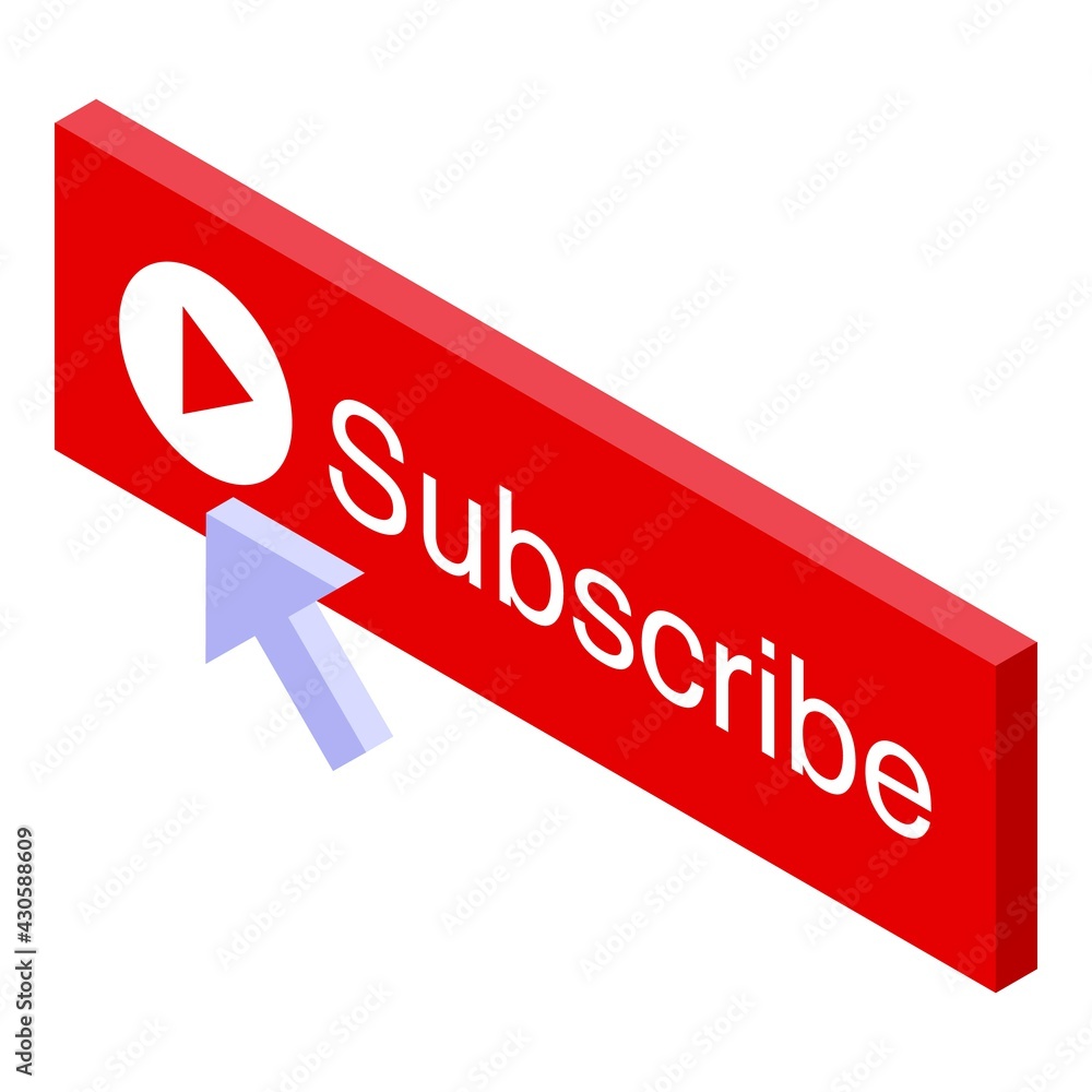 Aufkleber online subscribe icon. isometric of online subscribe vector icon for web design isolated on white ba