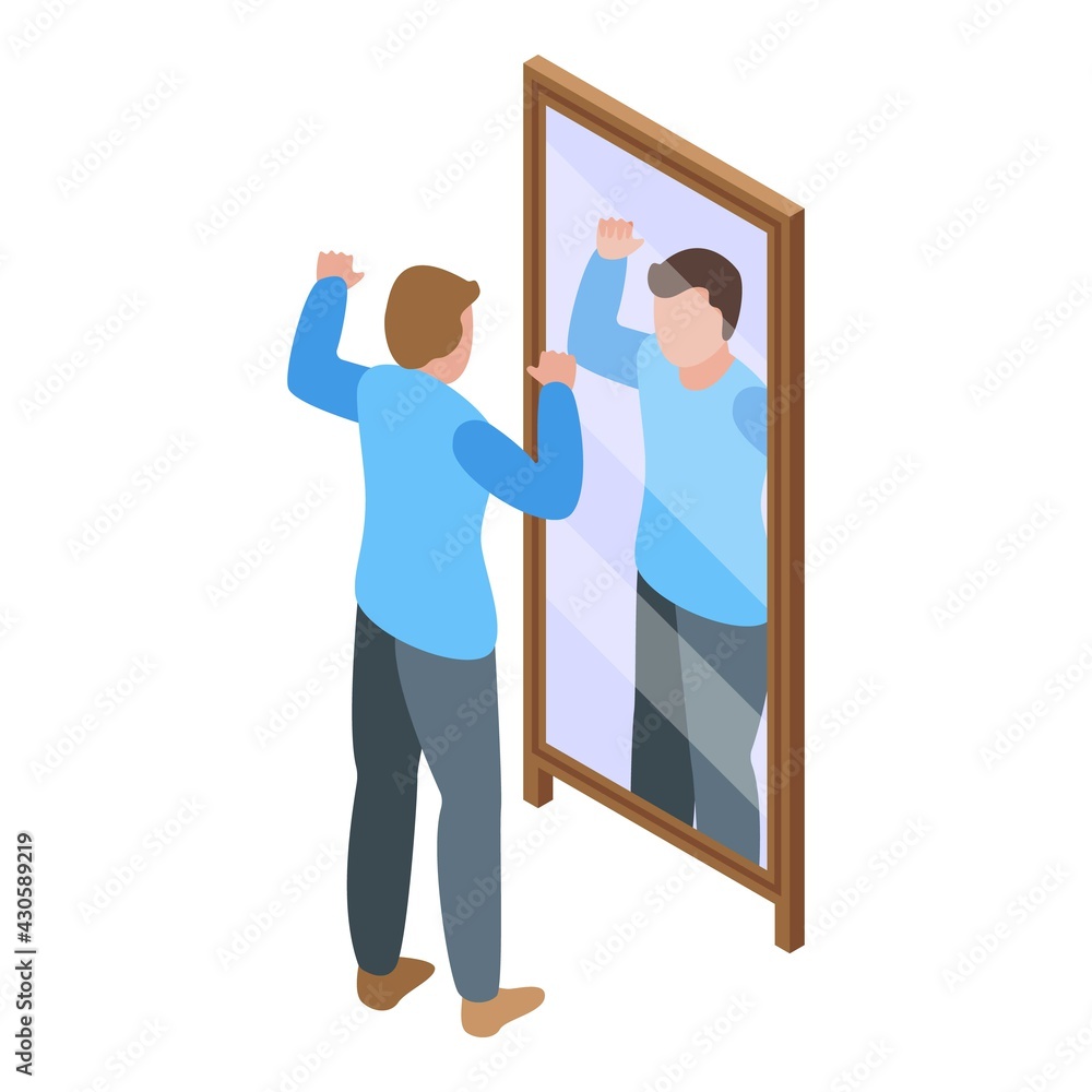Poster powerful self esteem icon. isometric of powerful self esteem vector icon for web design isolated on 