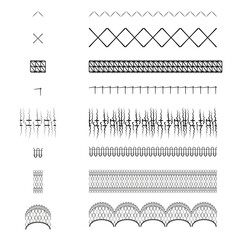 vector fittings, sequins, fringe, chain, rope brushes for illustrator , ornamental lace