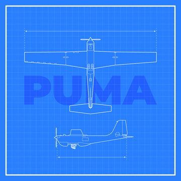 RQ-20 Puma small hand-launched unmanned aircraft blueprint