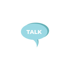 talk lettering letter mark on chat bubble icon logo vector sign
