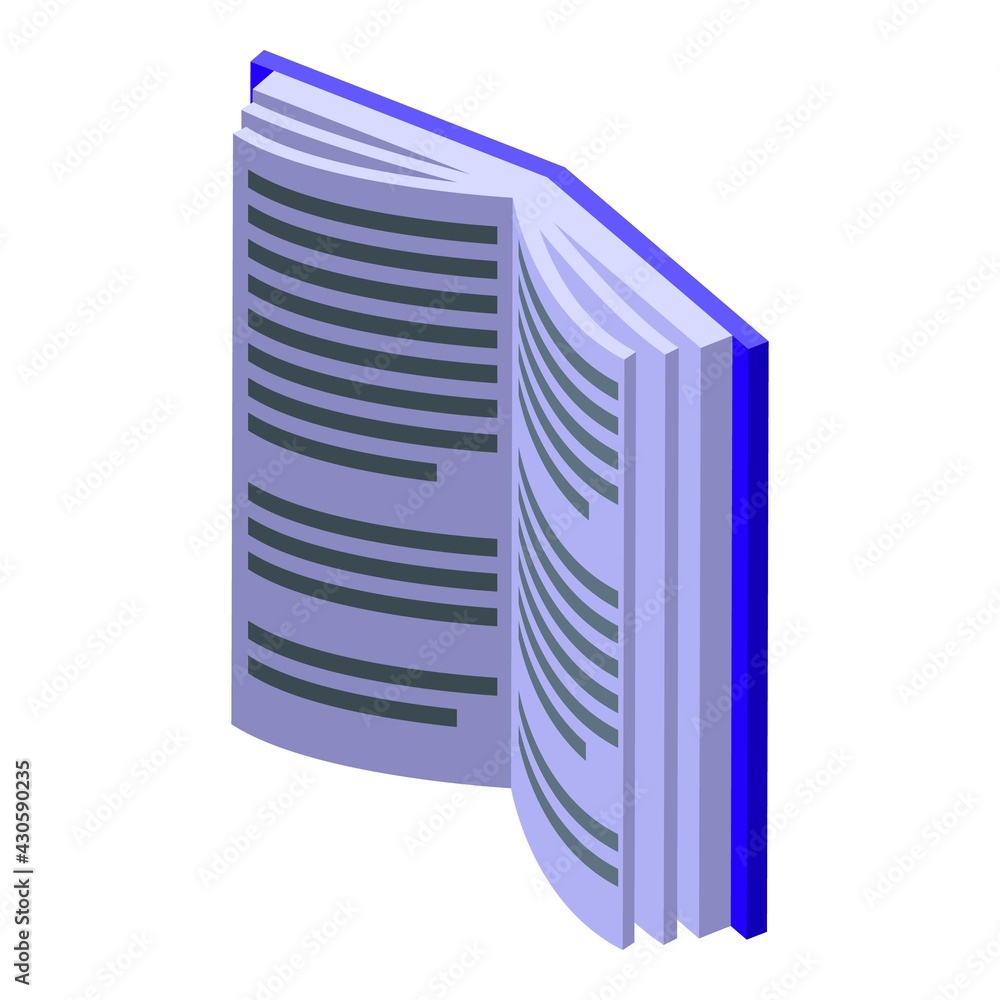 Poster paper book icon. isometric of paper book vector icon for web design isolated on white background