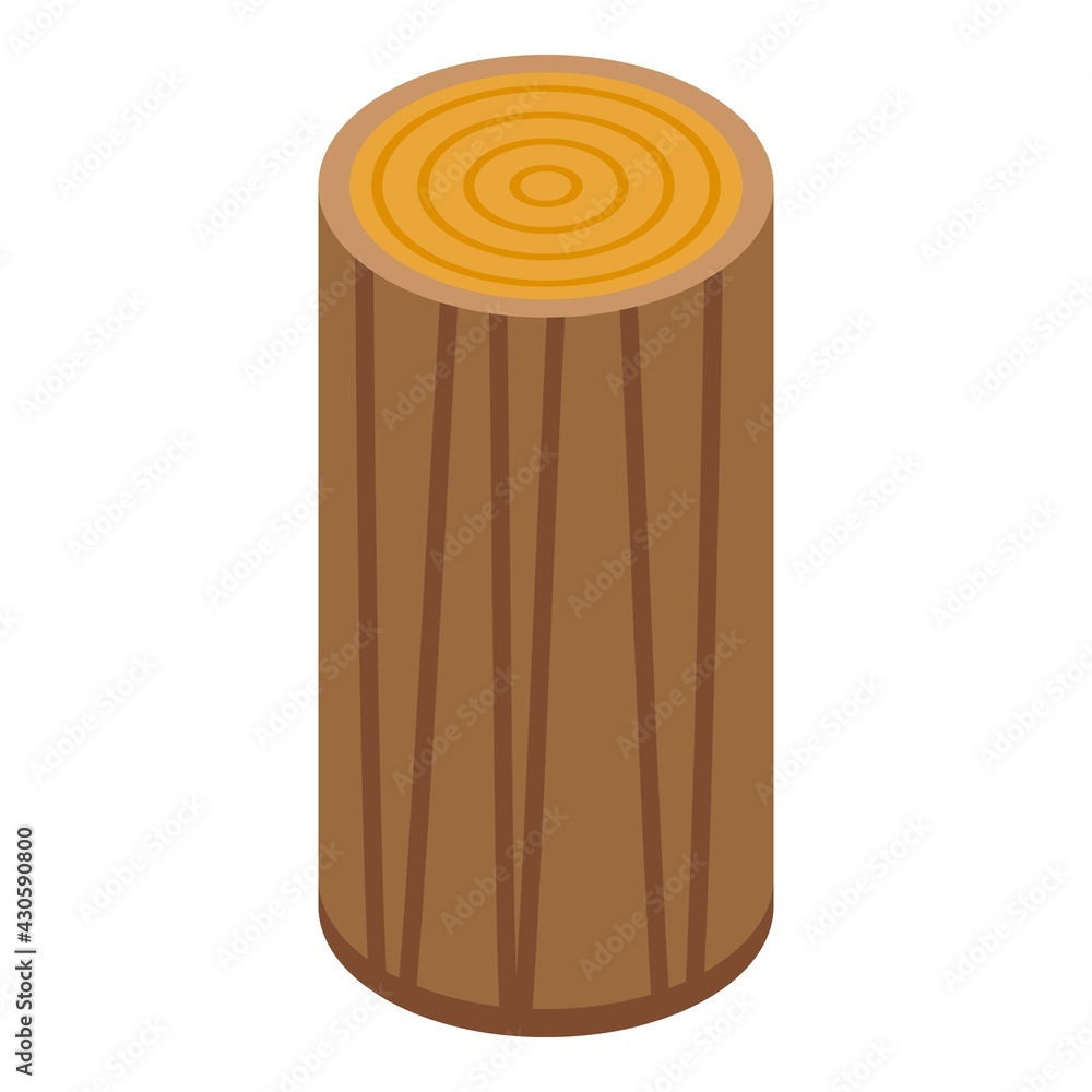 Poster wood block icon. isometric of wood block vector icon for web design isolated on white background
