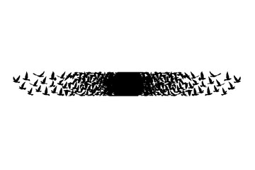 Flying birds silhouettes on white background. Vector illustration. isolated bird flying. tattoo design.