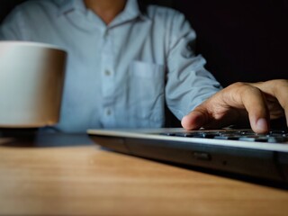 adult, business, businessman, busy, casual, close-up, communication, computer, computer keyboard, confident, connection, copy space, desk, entrepreneur, glasses, global communications, guy, happy, hum