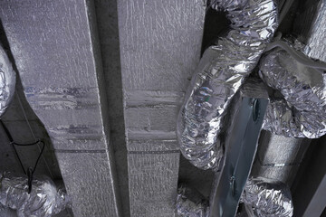 ventilation system in a modern residential apartment during the construction phase