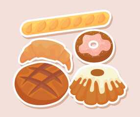 bakery food illustrations