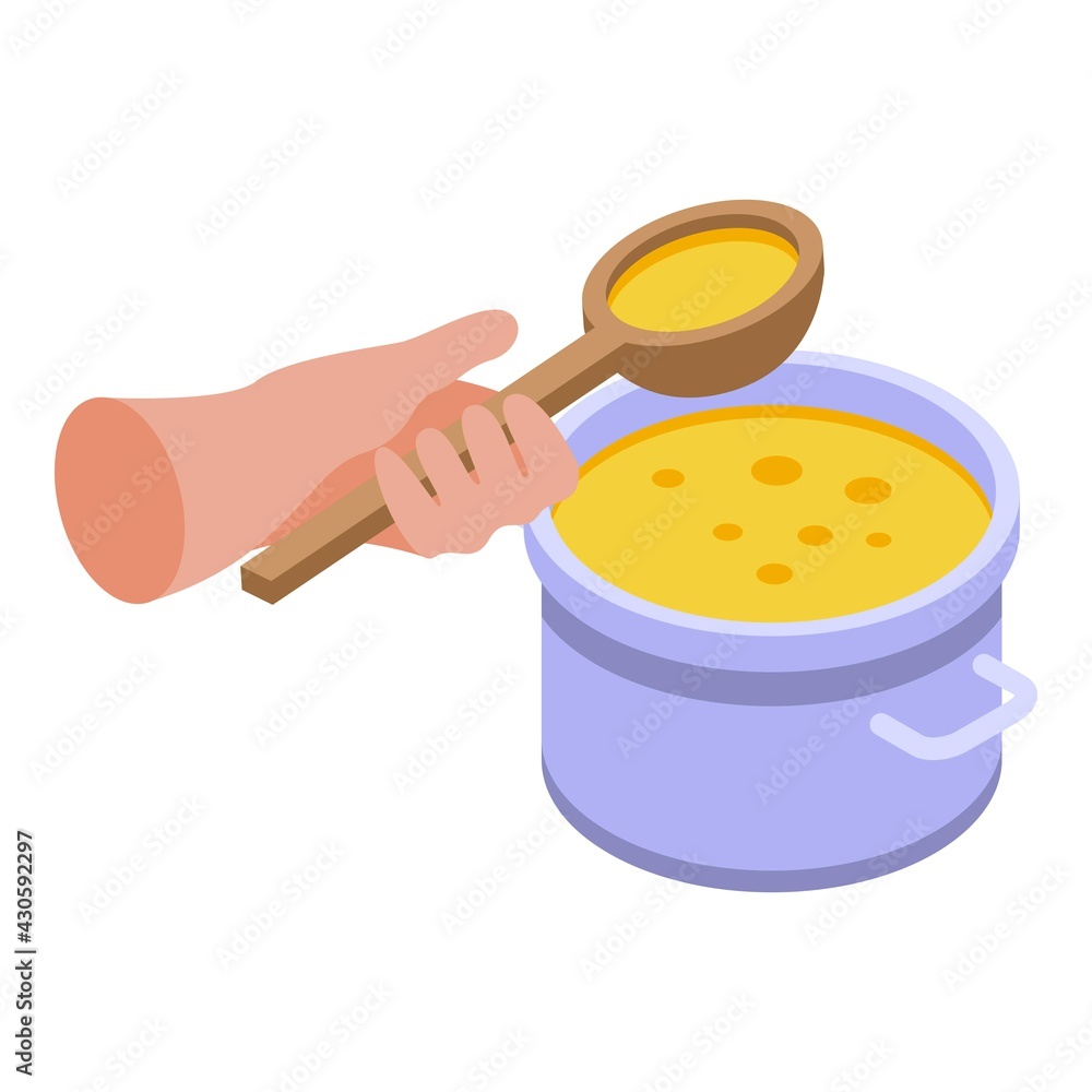 Aufkleber boiling soup icon. isometric of boiling soup vector icon for web design isolated on white background