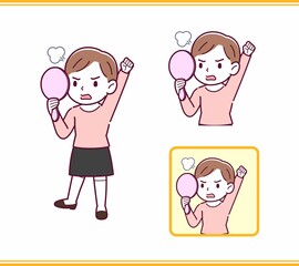 ピンクの服を着た少女