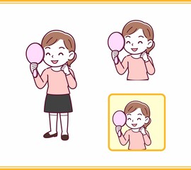 ピンクの服を着た少女