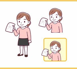 ピンクの服を着た少女