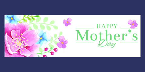 Fototapeta na wymiar Mother's day greeting card with flowers background 