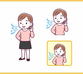 ピンクの服を着た少女