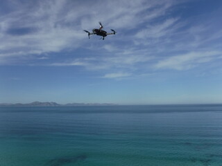 Fototapeta na wymiar Drone flying over Mallorca beaches