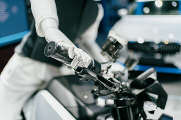 robot with motorcycle