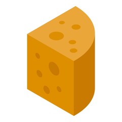 Cheddar cheese icon. Isometric of Cheddar cheese vector icon for web design isolated on white background