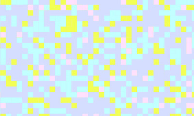 Abstract square pixel mosaic colorful background geometric seamless pattern in pastel colors. 8 bit