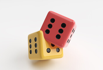 3D Render Falling Casino Dice Icon illustration Design.