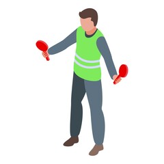 Runway worker icon. Isometric of Runway worker vector icon for web design isolated on white background