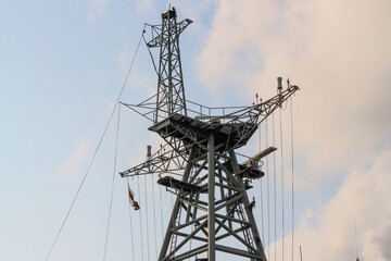 Antenna ship navy With blue sky background