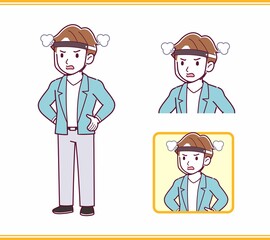 Young man with brown hair