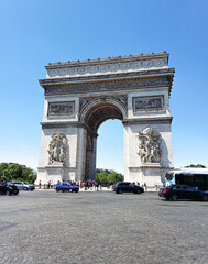 Fototapeta na wymiar The Arch of Triumph in Paris in France 