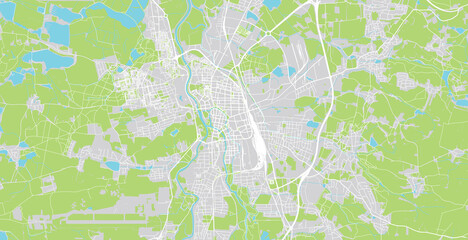 Urban vector city map of ceske budejovice, Czech Republic, Europe