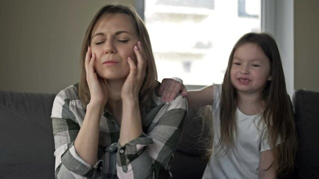 Problems of raising children. Woman cannot cope with a capricious child.