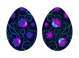 Easter egg with stylized flowers