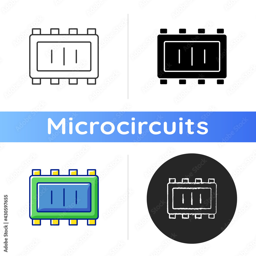 Poster smart microchip parts icon. creation of small controllers for modern technologies. electronic compon