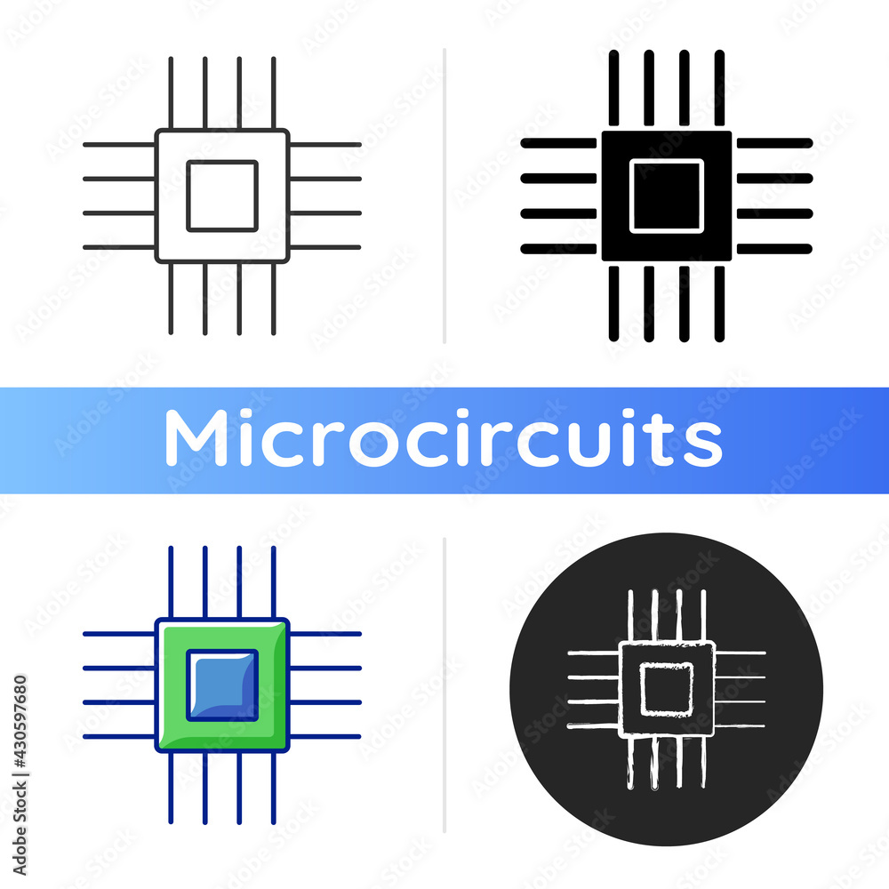Poster electronic micro parts icon. small electronic components to make modern smart systems. creating tech