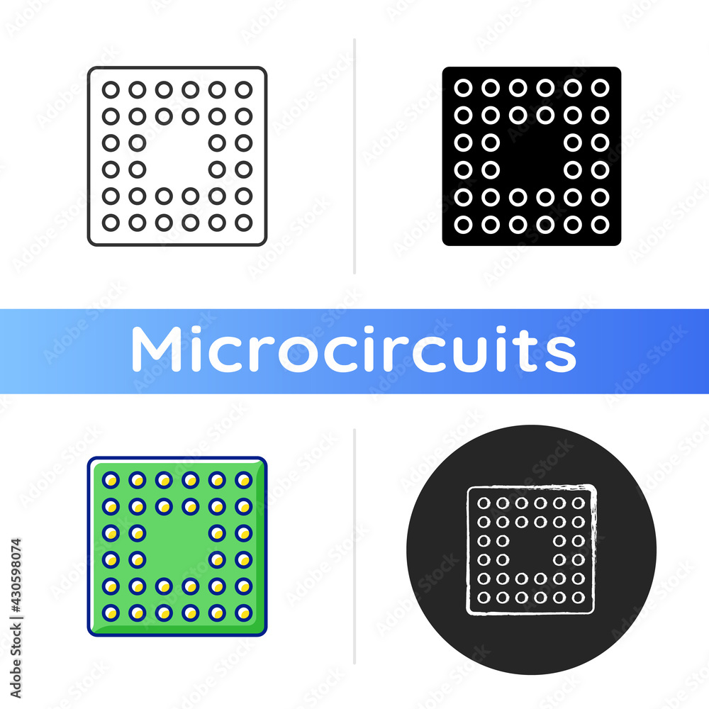 Poster cpu socket icon. mechanical components providing mechanical and electrical connections between proce