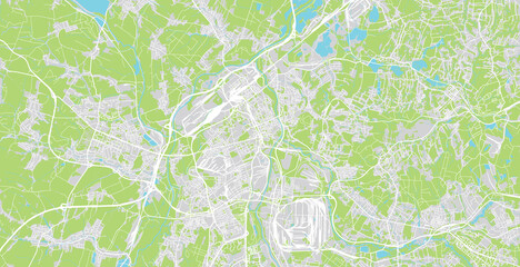 Urban vector city map of Ostrava, Czech Republic, Europe
