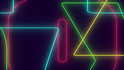 Abstract dark colorful neon light gradient background.3d render illustration.