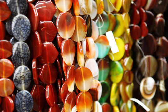 Agate Akik Semi Precious Stone Quartz Strings