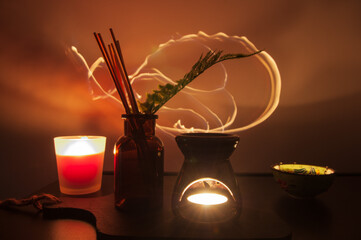 Aromatic candle. Decoration and relaxation