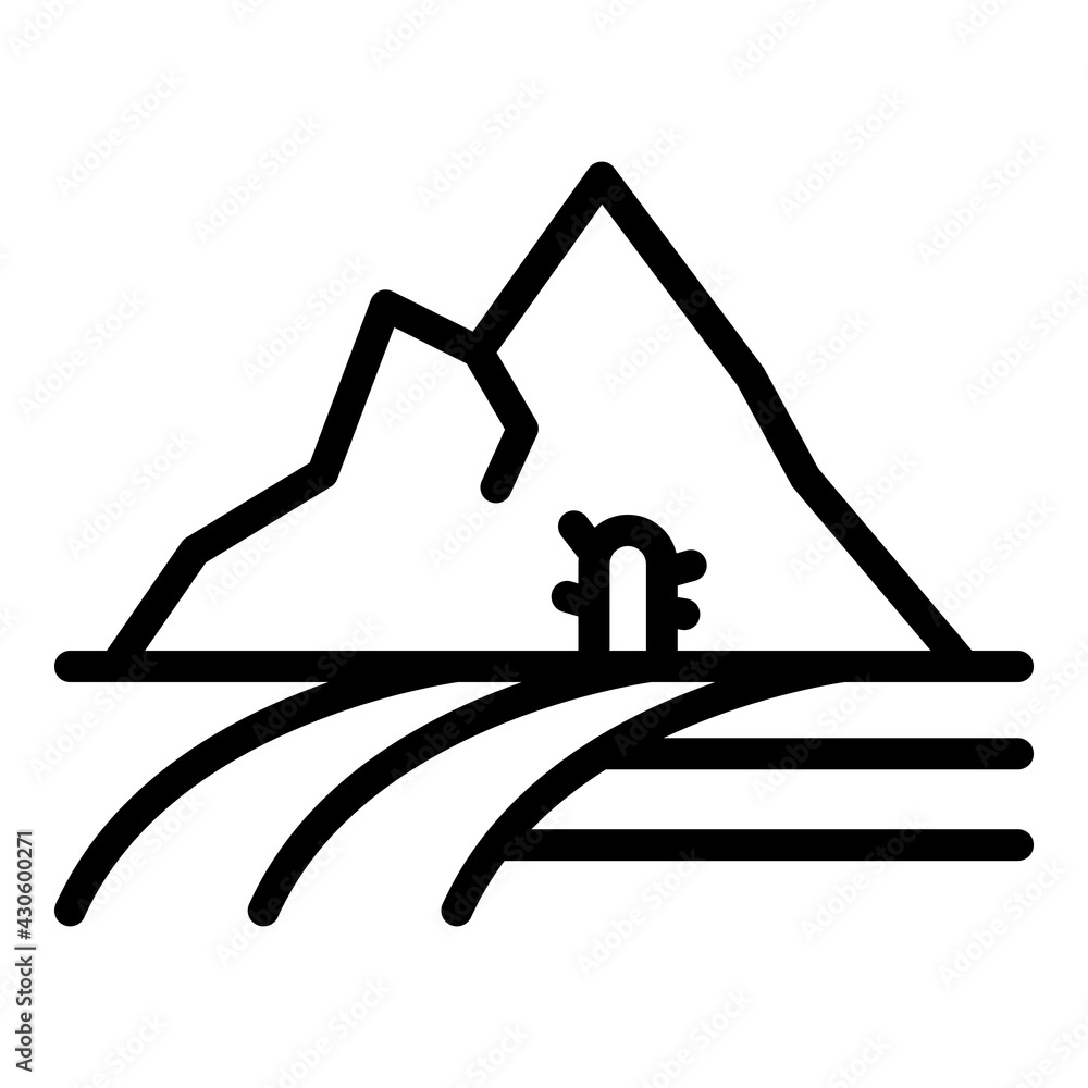 Poster desert ranch icon. outline desert ranch vector icon for web design isolated on white background
