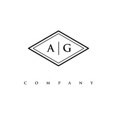 initial AG logo design vector