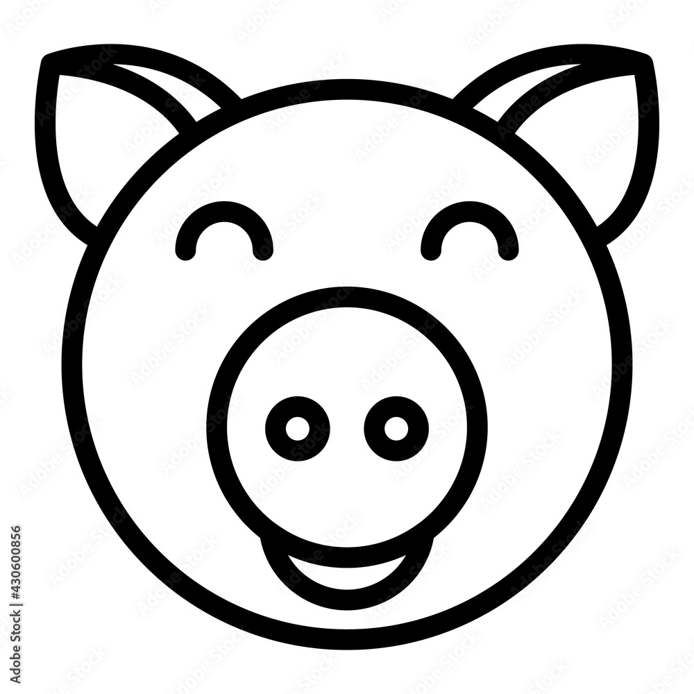 Poster ranch pig icon. outline ranch pig vector icon for web design isolated on white background