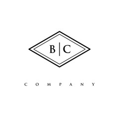 initial BC logo design vector