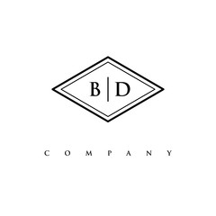 initial BD logo design vector