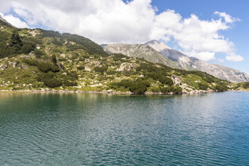 Fototapeta premium landscape of Pirin Mountain and Fish Banderitsa lake, Bulgaria
