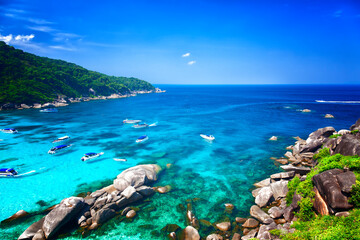 Beautiful view from the rock Sail on Similan, Thailand