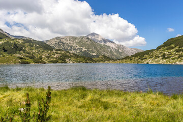 Naklejka na ściany i meble landscape of Pirin Mountain and Fish Banderitsa lake, Bulgaria
