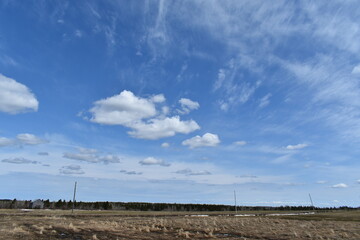 A cloudy sky on the first days of spring, Sainte-Apolline, Quebec