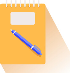 Notebook with pen icon isolated on white background.Vector illustration.