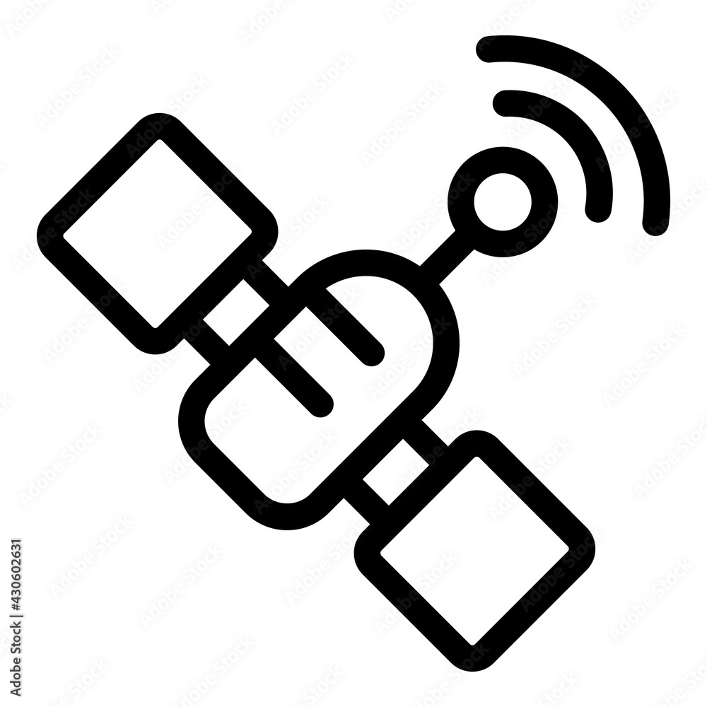 Poster satellite internet icon. outline satellite internet vector icon for web design isolated on white bac