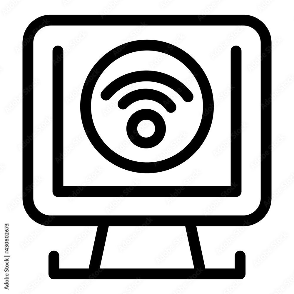 Poster wifi connection icon. outline wifi connection vector icon for web design isolated on white backgroun