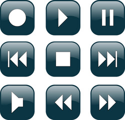 Audio video control buttons - vector
